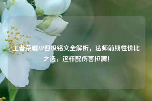 王者荣耀AP四级铭文全解析,法师前期性价比之选,这样配伤害拉满!