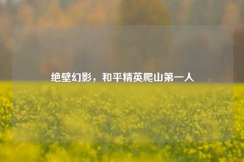 绝壁幻影,和平精英爬山第一人