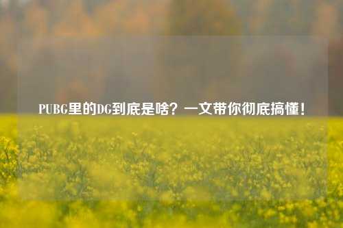 PUBG里的DG到底是啥？一文带你彻底搞懂！