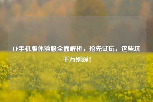 CF手机版体验服全面解析，抢先试玩，这些坑千万别踩！