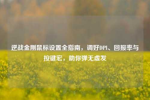 逆战金刚鼠标设置全指南,调好DPI、回报率与按键宏,助你弹无虚发