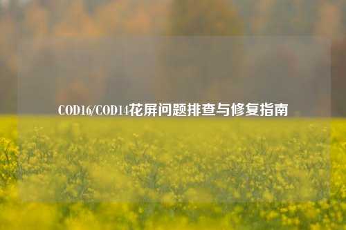 COD16/COD14花屏问题排查与修复指南
