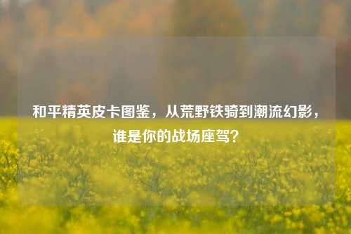 和平精英皮卡图鉴,从荒野铁骑到潮流幻影,谁是你的战场座驾?