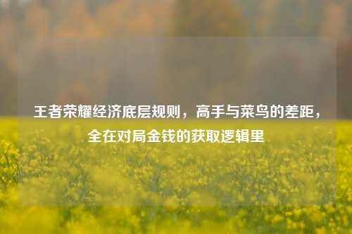 王者荣耀经济底层规则,高手与菜鸟的差距,全在对局金钱的获取逻辑里