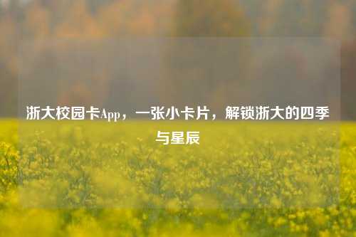 浙大校园卡App，一张小卡片，解锁浙大的四季与星辰