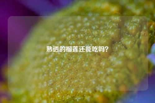 熟透的榴莲还能吃吗?