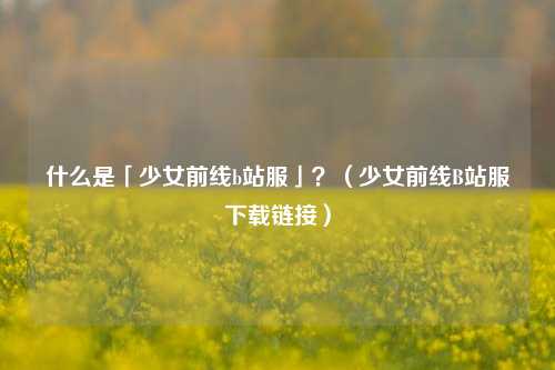 什么是「少女前线b站服」？（少女前线B站服下载链接）