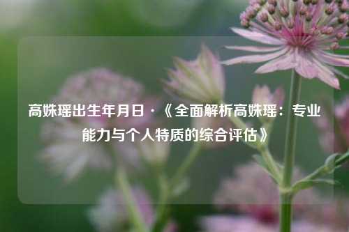 高姝瑶出生年月日·《全面解析高姝瑶：专业能力与个人特质的综合评估》