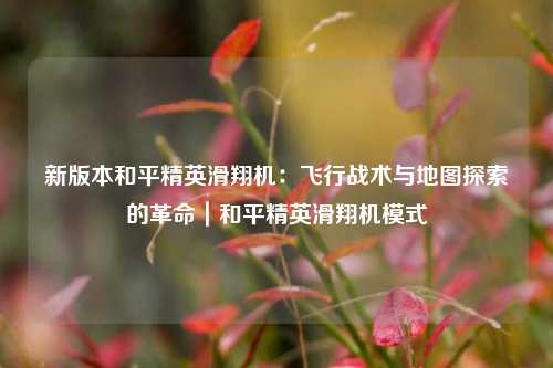 新版本和平精英滑翔机：飞行战术与地图探索的革命｜和平精英滑翔机模式