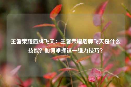 王者荣耀盾牌飞天：王者荣耀盾牌飞天是什么技能？如何掌握这一强力技巧？
