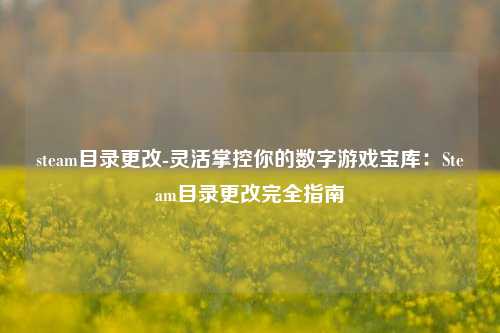 steam目录更改-灵活掌控你的数字游戏宝库：Steam目录更改完全指南