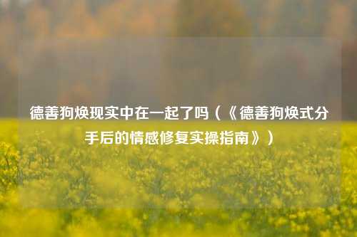 德善狗焕现实中在一起了吗（《德善狗焕式分手后的情感修复实操指南》）