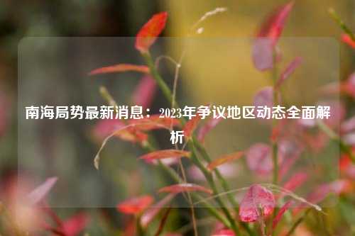 南海局势最新消息：2023年争议地区动态全面解析